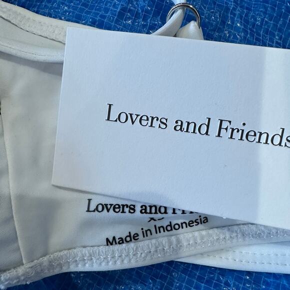 Lovers + Friends Cut Out Bikini Top Black White XS Colorblock West Coast $78 NEW - Picture 7 of 7